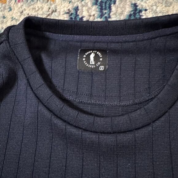 U Suck At Golf USAG Knit Crewneck Navy Blue Sweater Men's Size Medium - Picture 4 of 8